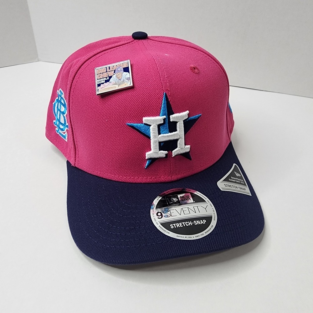 Houston Astros New Era 9SEVENTY Hat Big League Chew Pink W Pin Stretch Snap NWT
